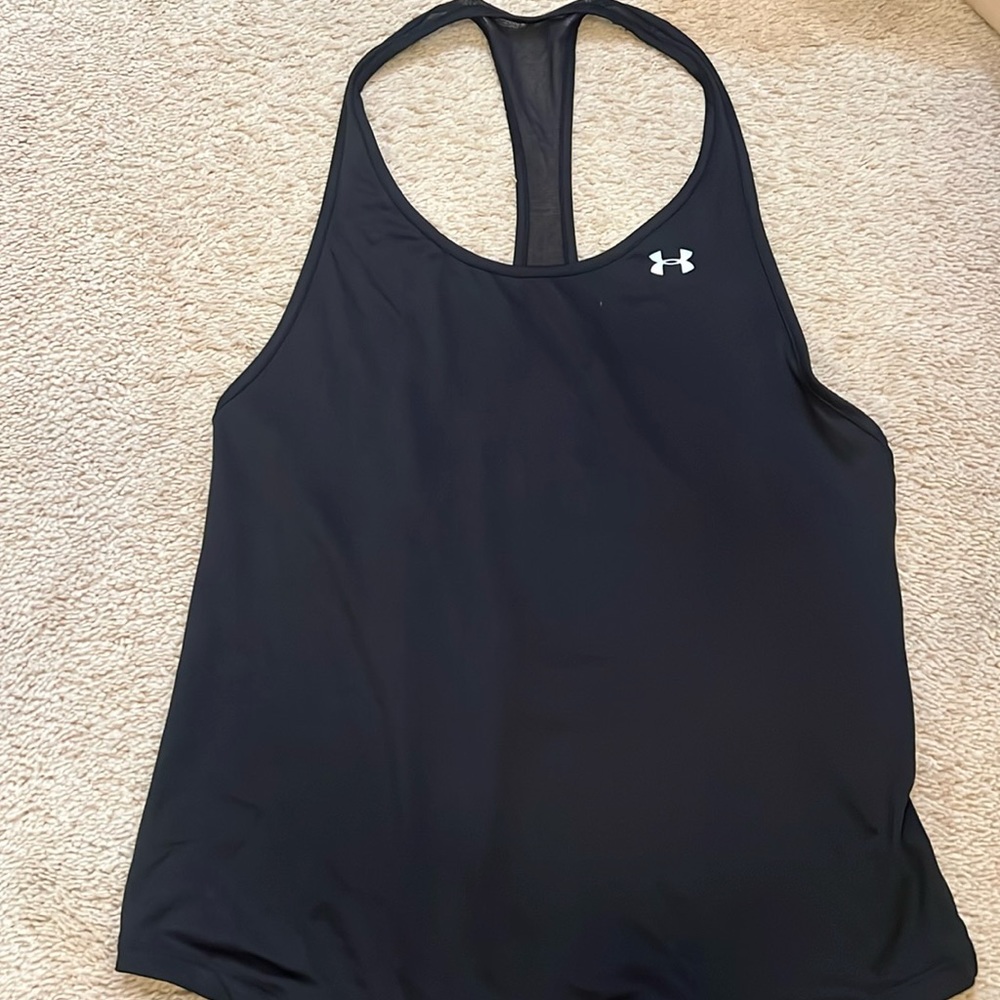 Under Armour - Black Racerback Tank - Workout Mesh
